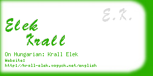 elek krall business card